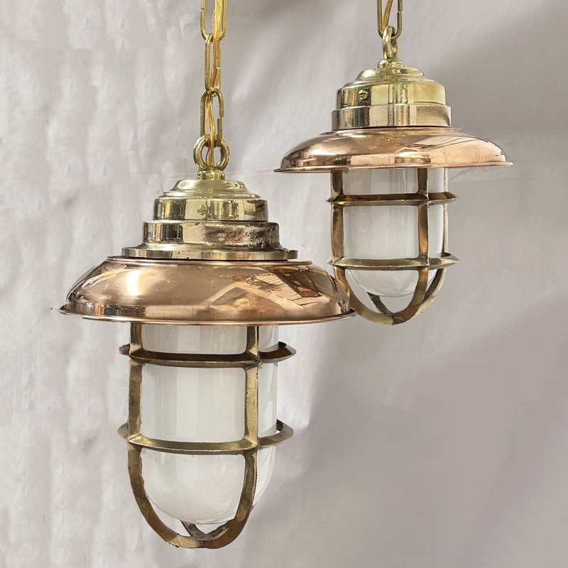 Pendant Light Nautical Bulkhead Antique Bronze Cage