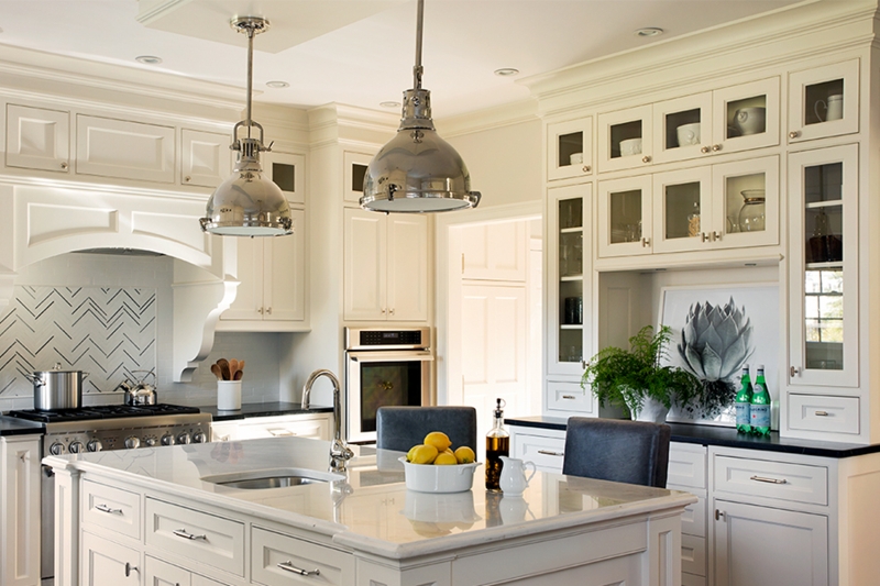 Pendant Light Nickel Bell Shade Glass Diffuser Fixture