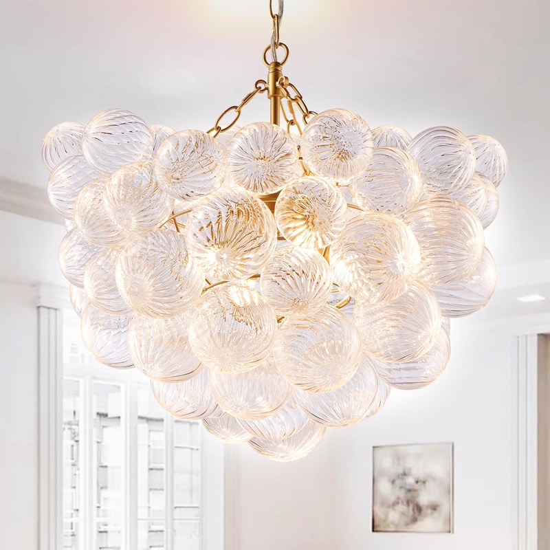 Pendant Light Nordic Swirled Glass Spheres Bubble Ball