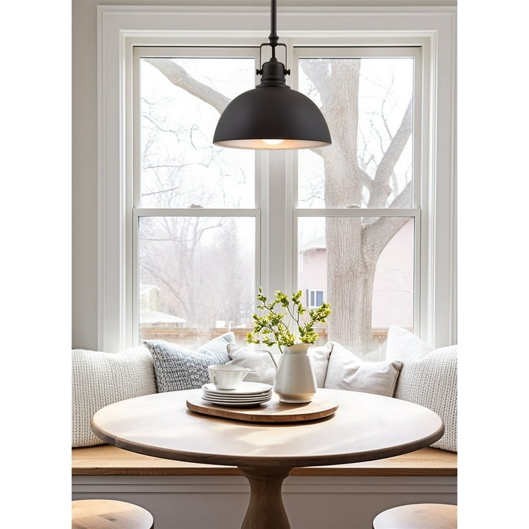 Pendant Light Oil Rubbed Bronze Bell Shade with Segmented Downrod