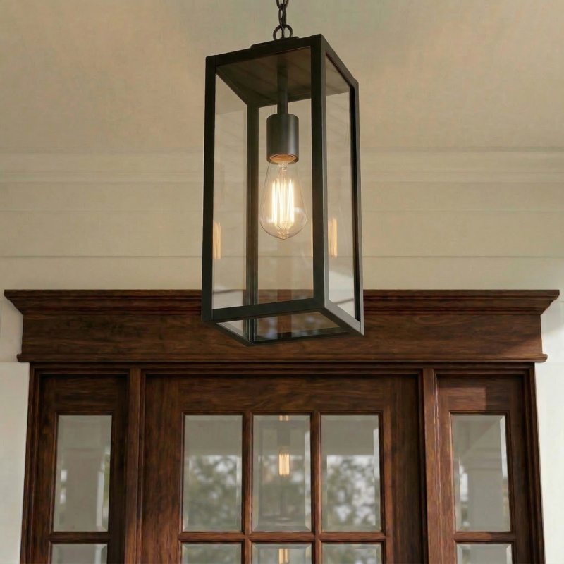 Pendant Light Oil Rubbed Bronze with Clear Bell Shaped Glass Shade