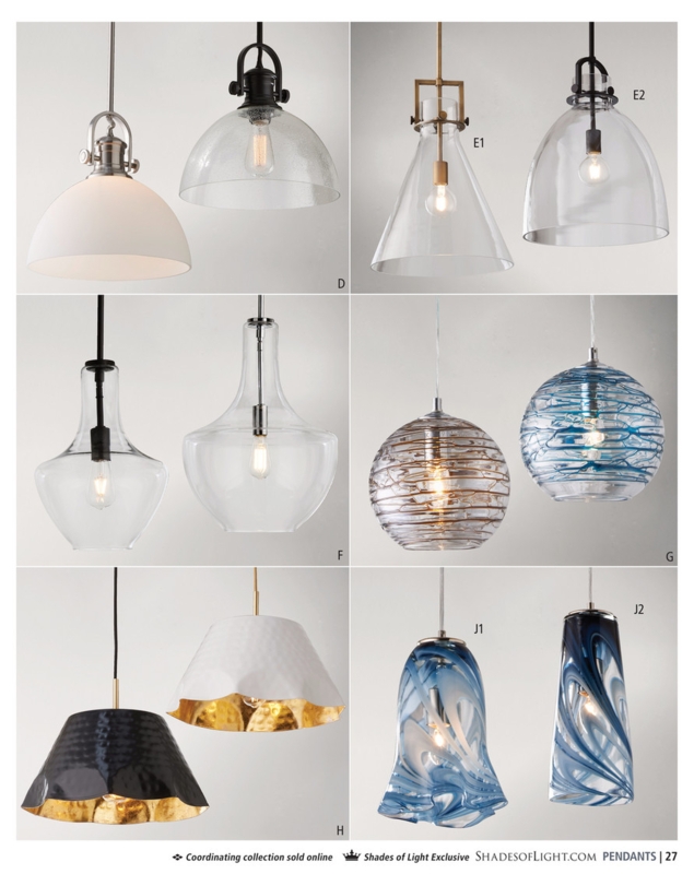 Pendant Light: Organic Rippled Glass Brass Toned Modern Minimalist