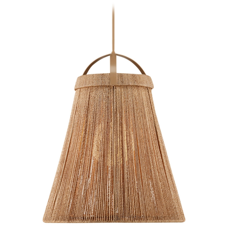 Pendant Light: Organic Woven Cord Globe Shade, Natural