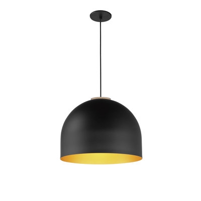 Pendant Light Oversized Black Dome Matte Finish Minimalist Kitchen