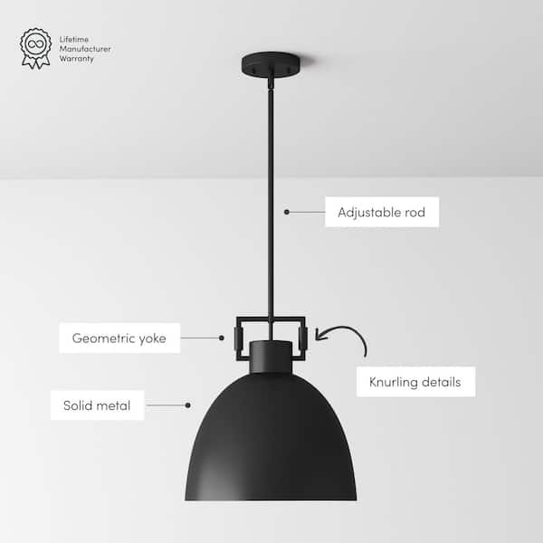 Pendant Light Oversized Dome Shade Minimalist Industrial Fixture