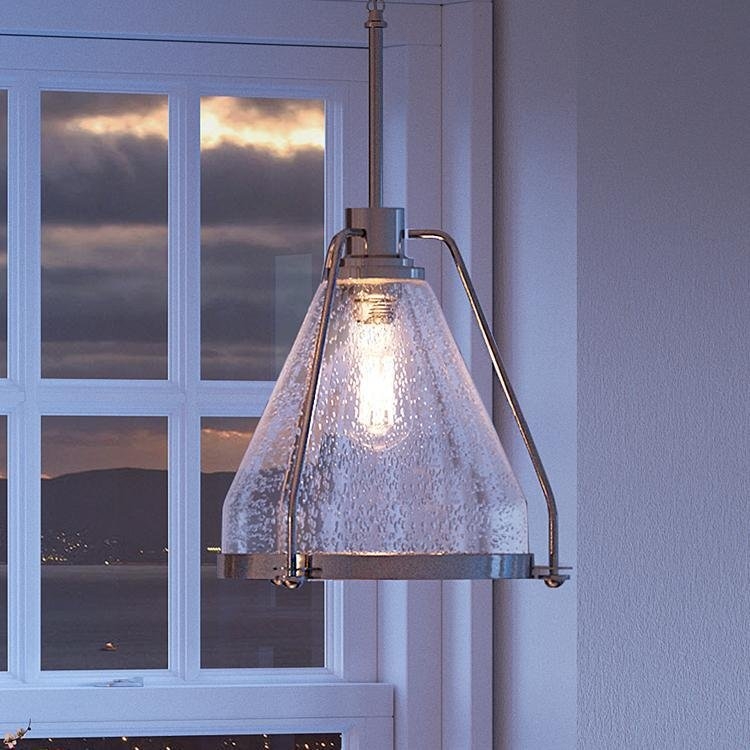 Pendant Light Oversized Glass Globe Fixed Rod Industrial Fixture
