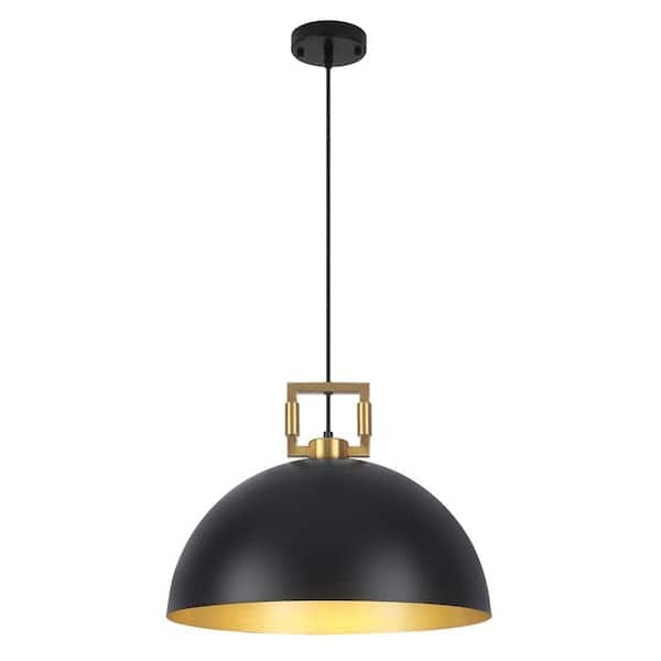 Pendant Light Oversized Matte Black Dome Industrial Dining Fixture