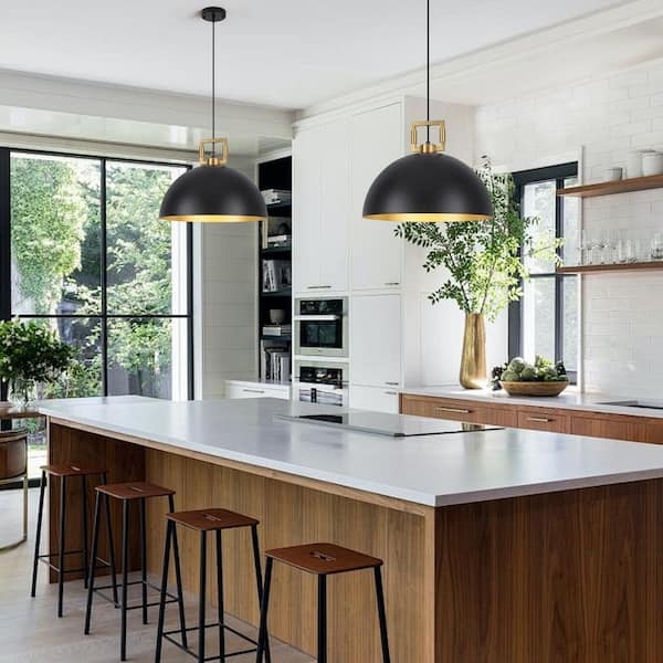 Pendant Light Oversized Matte Black Industrial Large Dome Shade