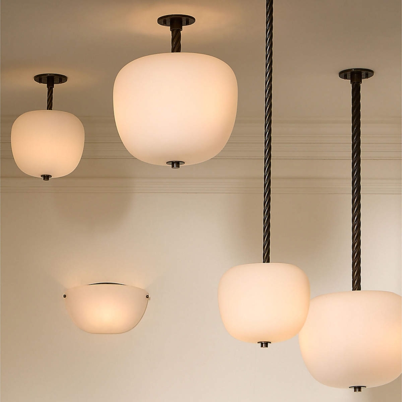 Pendant Light, Oversized Minimalist Drum Shade, Dark Finish
