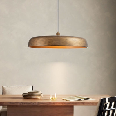 Pendant Light: Oversized Ribbed Dome in Matte Off-White Finish