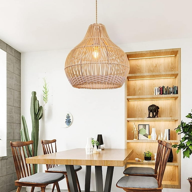 Pendant Light Oversized Woven Rattan Dome Handmade Texture Scandi