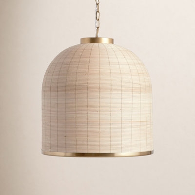 Pendant Light Oversized Woven Rattan Drum Shade Coastal