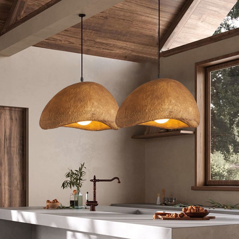 Pendant Light Pitted Texture Resin Organic Shaped Pendant Light