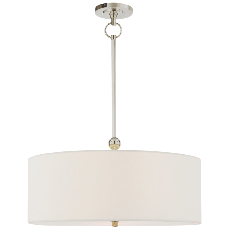 Pendant Light: Polished Nickel Hanging Lantern, White