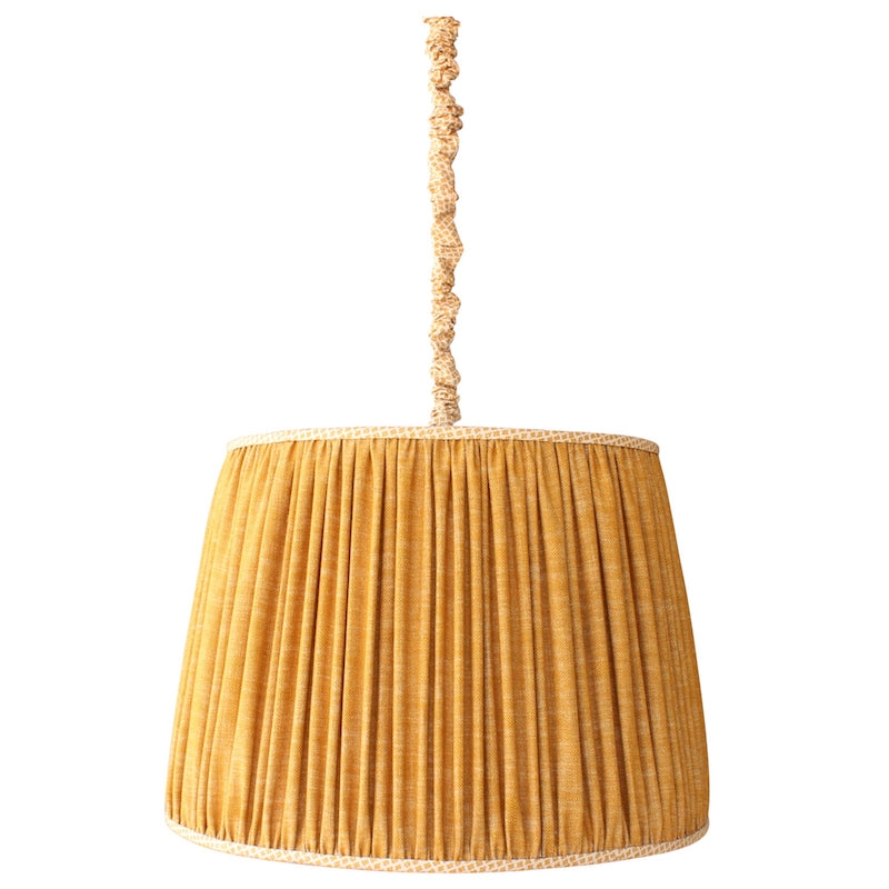 Pendant Light Red White Striped Pleated Cone Shade Traditional Cottage