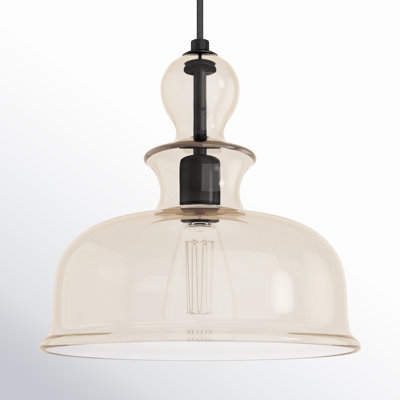Pendant Light Ribbed Glass Teardrop Gold Hardware Modern
