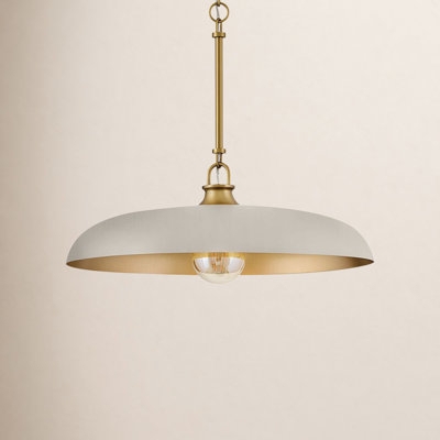 Pendant Light Saucer Shade Brass Hardware Modern Farmhouse Kitchen