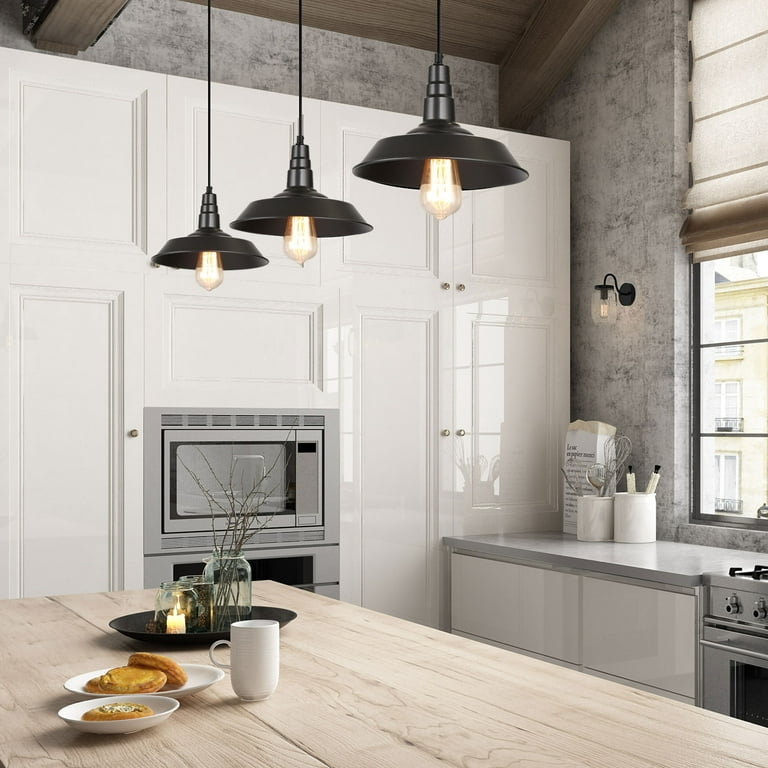 Pendant Light Set of 3 Industrial Metal Bell Shades