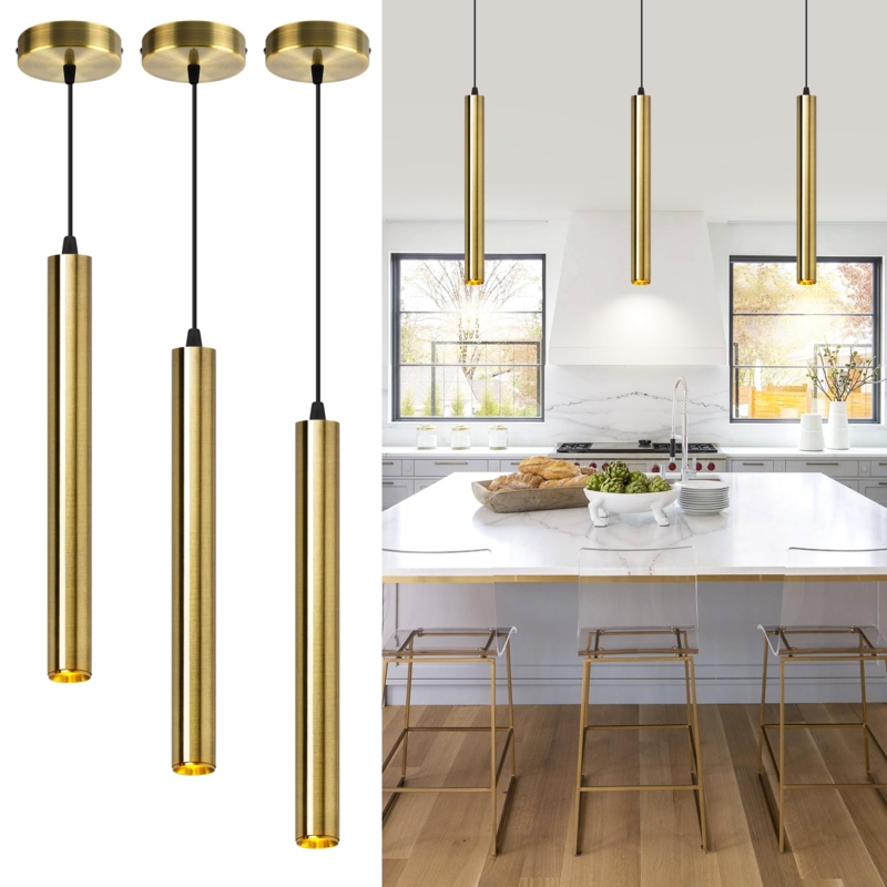 Pendant Light Set, Slim Pencil Silhouette, Integrated LED
