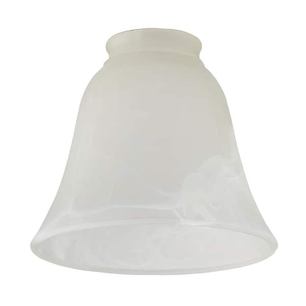 Pendant Light Shade: White Marbled Glass Frosted Bell Lip Fitter