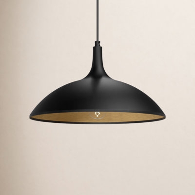 Pendant Light: Sleek Matte Black Hemispherical Dome on Cord
