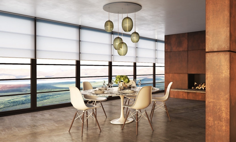 Pendant Light, Smoke Glass Ellipsoid Shape on a Multi Pendant Canopy