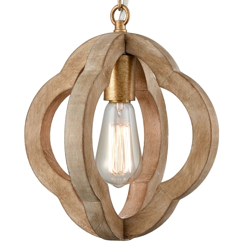 Pendant Light Square Wood Frame Farmhouse Geometric Pendant Light
