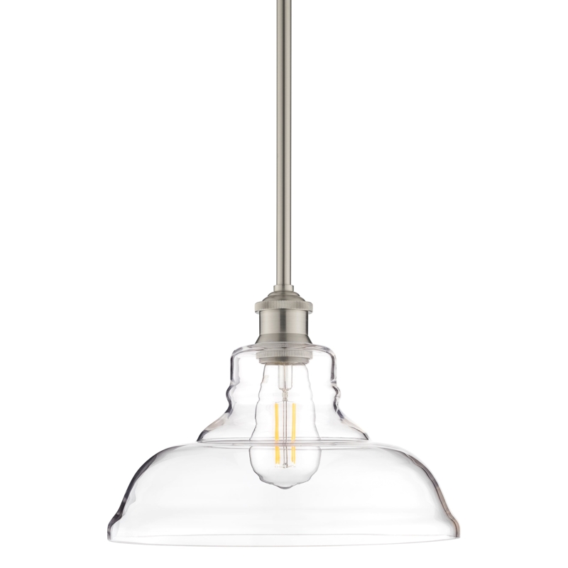 Pendant Light: Stem Hung, Charcoal Gray Dome. Matte Gray Kitchen Island Light.