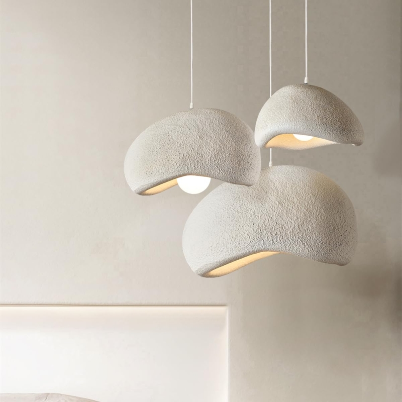 Pendant Light: Textured Stone Look Dome for Kitchen Island
