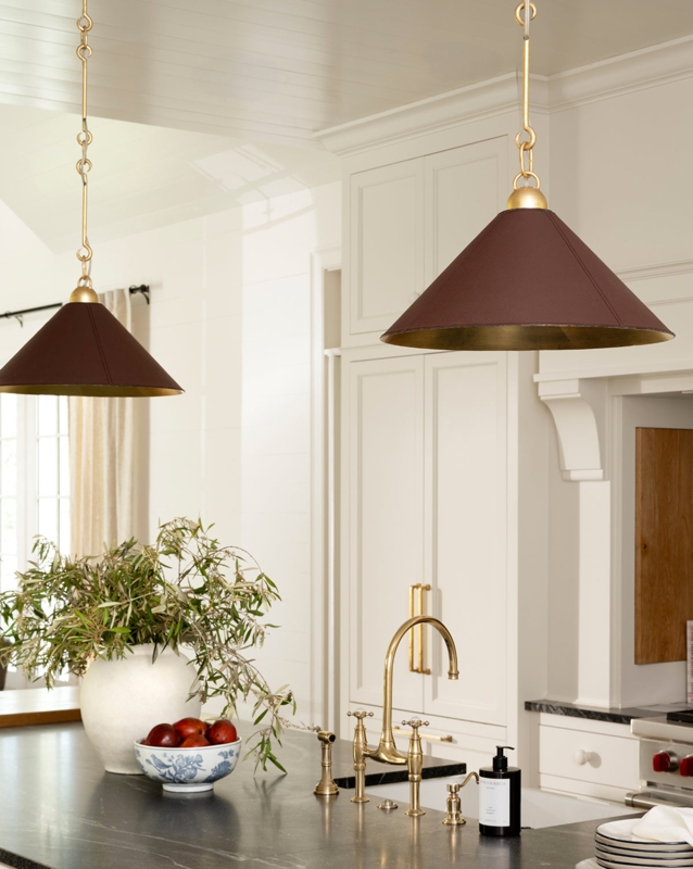 Pendant Light Textured White Dome Lined Interior Organic Modern