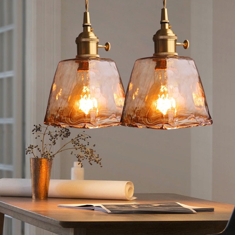 Pendant Light Tiered Cluster Clear Glass Domes Brushed Brass Nordic