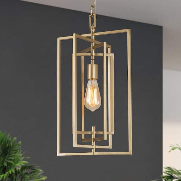 Pendant Light Tiered Geometric Frames Brushed Gold Architectural