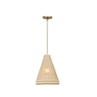 Pendant Light: Tropical Glam Brass Shade with Palm Leaf Motif
