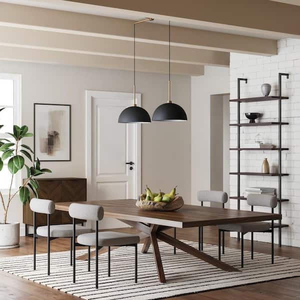 Pendant Light Two Light Design Mixed Metal Finish Dome Silhouette