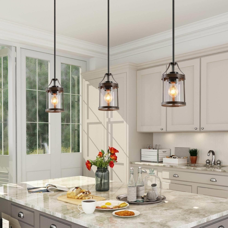 Pendant Light Two Tone Frame Geometric Lantern Pendant Light