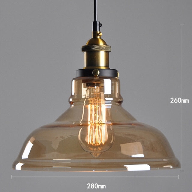 Pendant Light Vintage Industrial Clear Glass Mixed Silhouettes