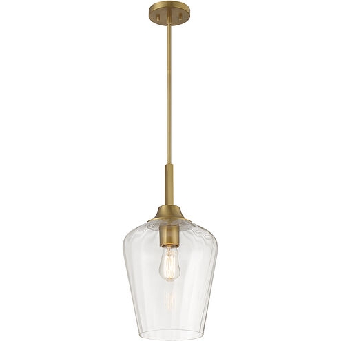 Pendant Light Warm Brass Faceted Glass