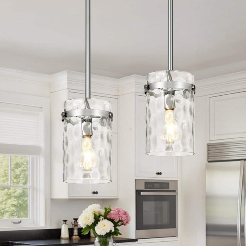 Pendant Light: Water Rippled Shade, Water Rippled Ceiling Fixture