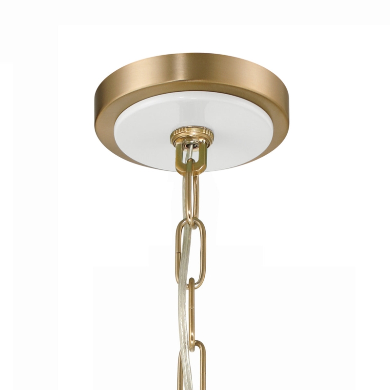 Pendant Light White Conical Shade Brass Hardware Scandinavian Style