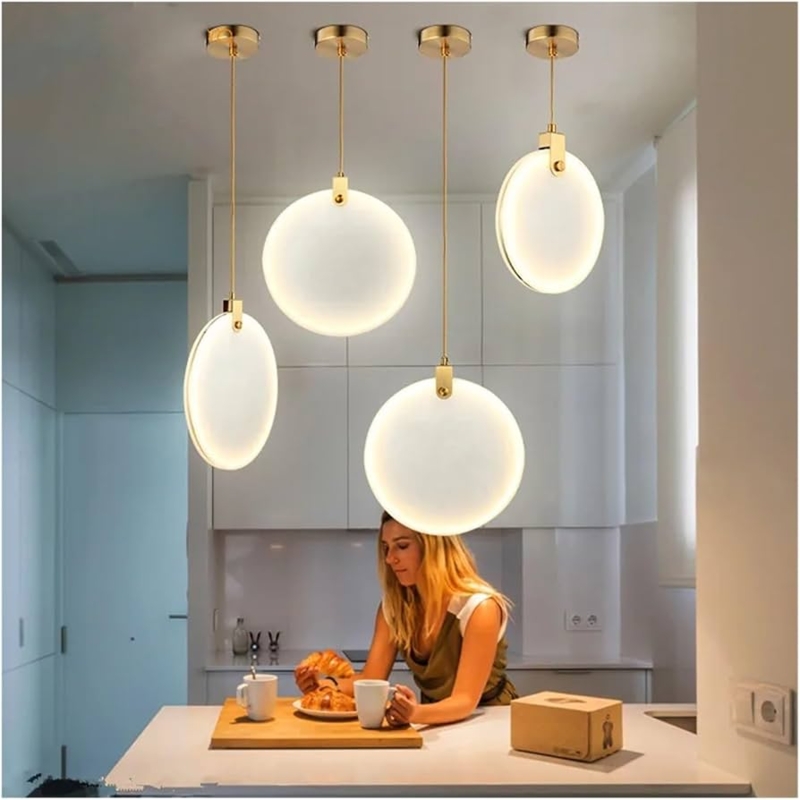 Pendant Light White Marble Sphere Shade Polished Gold Rod Scandinavian