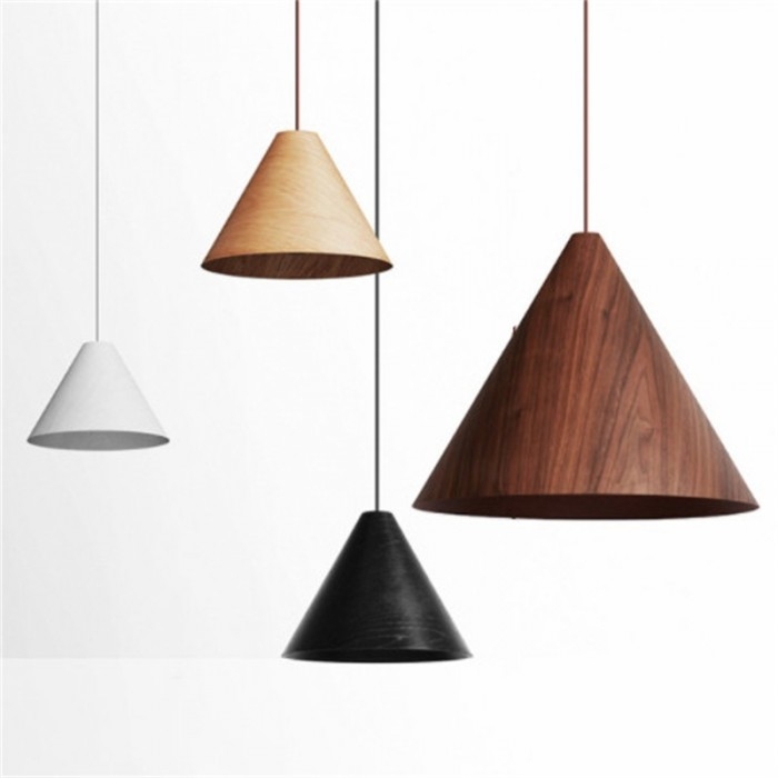 Pendant Light Wood Drum Silhouette Slatted Open Cage Scandinavian