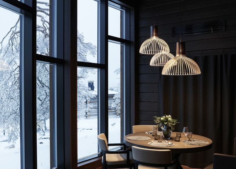 Pendant Light Wood Slats Bowl Shape Large Scandinavian Modern Style