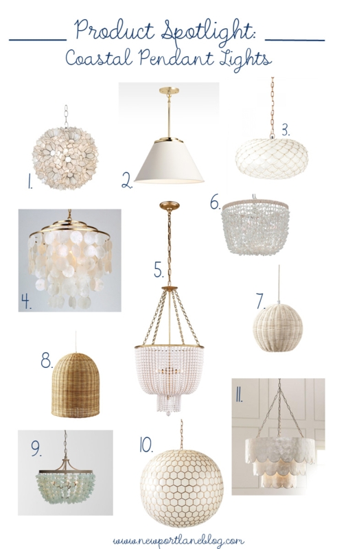 Pendant Lights Collection Variety of Coastal Designs Woven and Glass