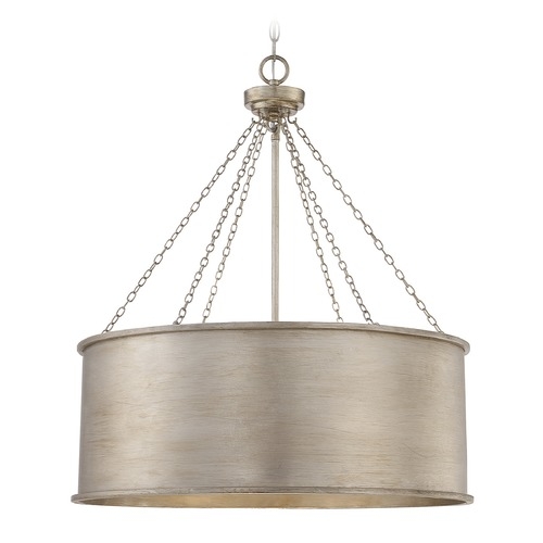 Pendant Lights Set of Three Polished Silver Flared Dome Shades