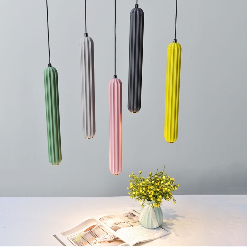 Pendant Lights Staggered Multi Color Cluster Matte Geometric