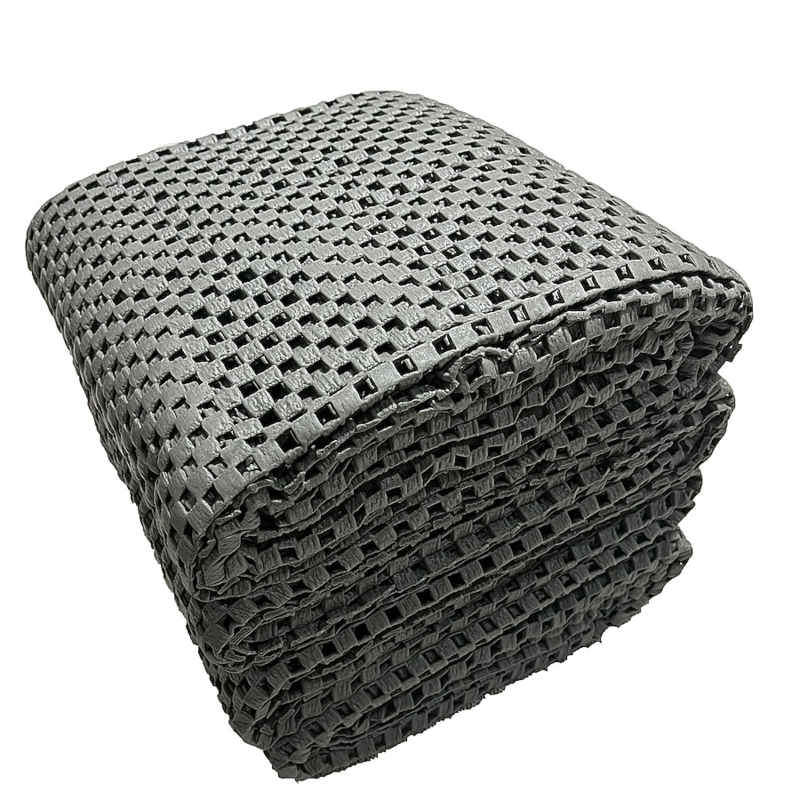Perforated PVC Rug Pad Lattice Pattern Mesh Gripper in Beige