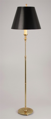 Pharmacy Floor Lamp Polished Gold Curved Bridge Arm Traditional