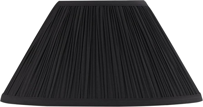 Pleated Empire Lamp Shade Black Fabric Mushroom Pleats Traditional