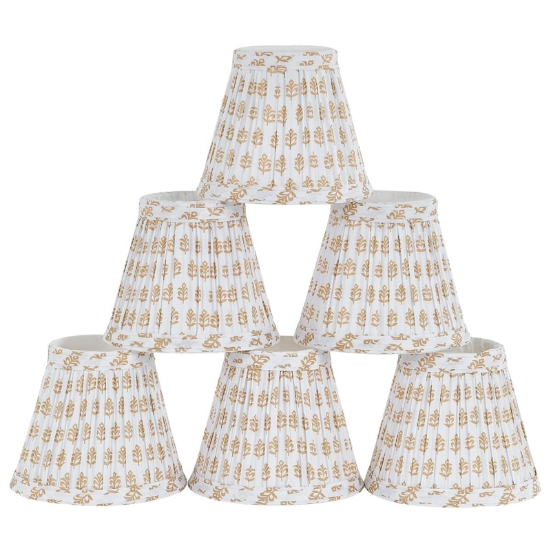 Pleated Floral Pattern Lampshade Set for Cottagecore Style