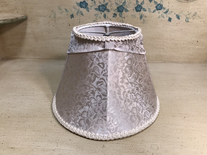 Pleated Lamp Shade, Floral Applique Lace Fringe Vintage Victorian Style